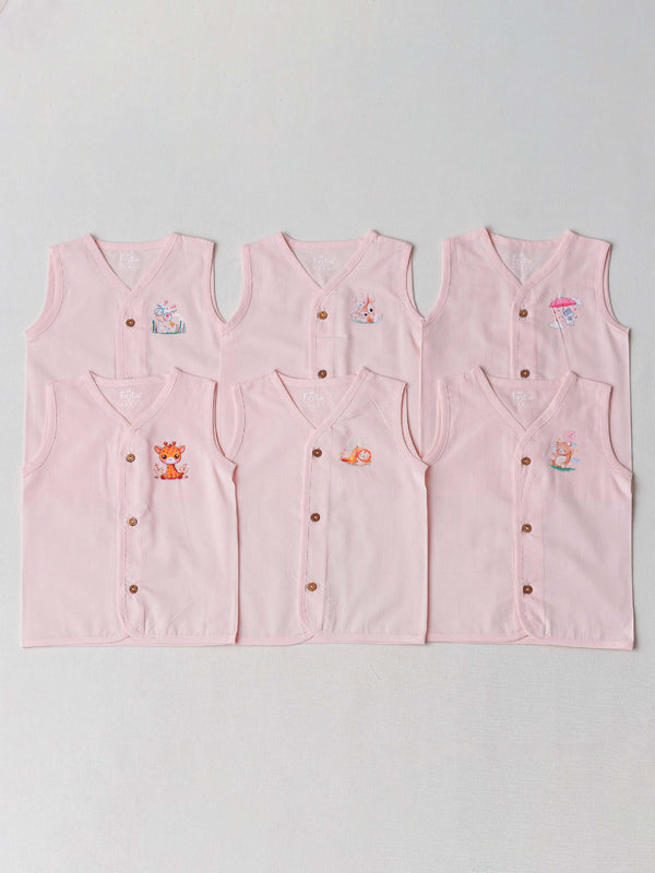 FIRSTIN Organic Cotton Jabla Sleeveless Assorted (Any 3Pcs) Combo - Taffy