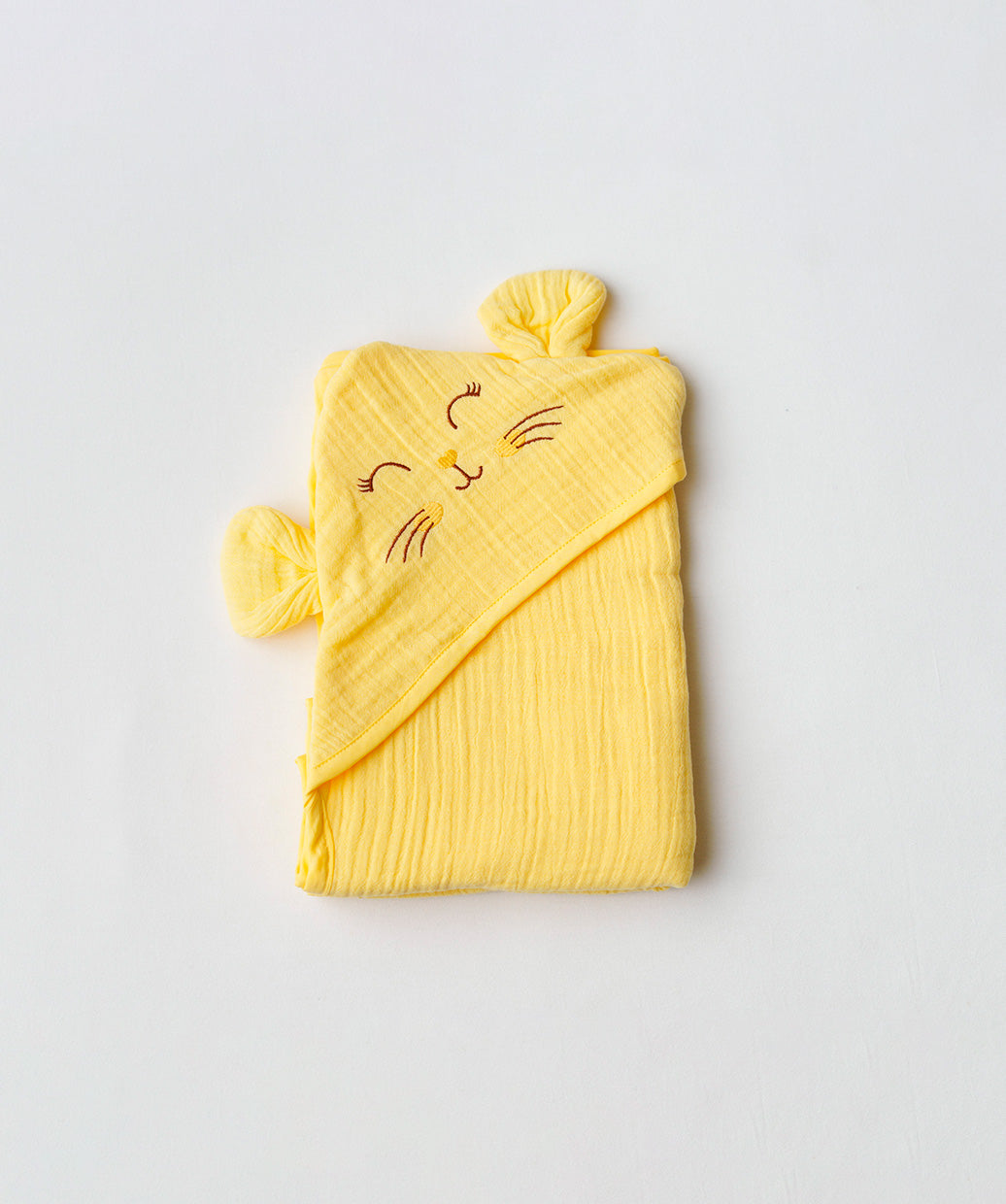 Muslin Bubble Crinkle Hooded Blanket - Crayola (Kitty)
