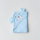 Muslin Bubble Crinkle Hooded Blanket - Aqua (Puppy)