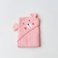 Muslin Bubble Crinkle Hooded Blanket - Flamingo Pink (Puppy)