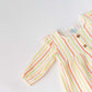 Y/D Muslin Crinkle Breezy Frock Full Sleeve - Awning Stripe