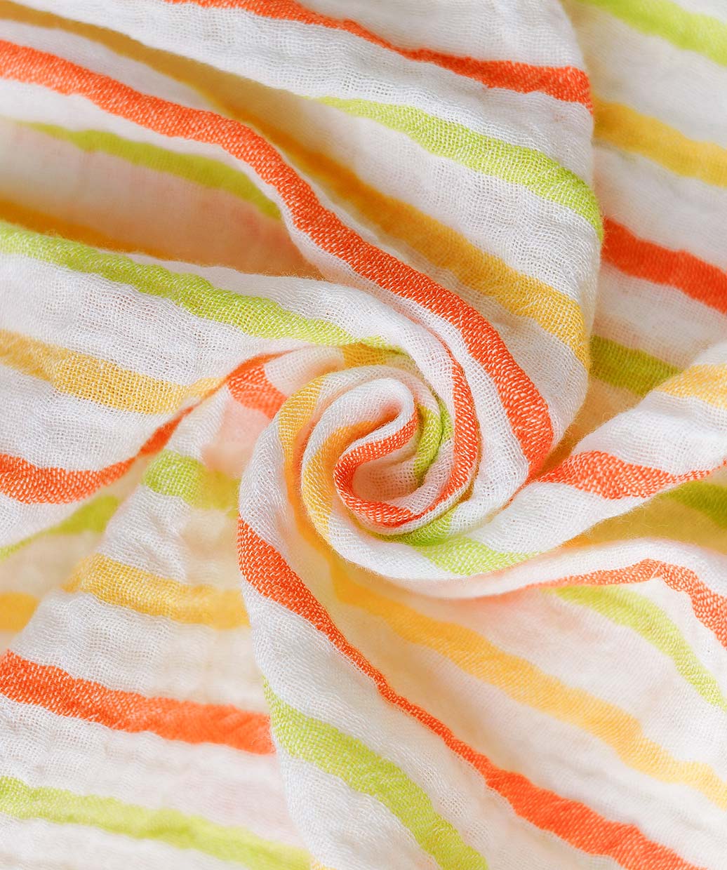 Y/D Muslin Crinkle Breezy Frock Full Sleeve - Awning Stripe