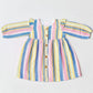 Y/D Muslin Crinkle Breezy Frock Full Sleeve - Balanced Stripe