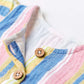 Y/D Muslin Crinkle Breezy Frock Full Sleeve - Balanced Stripe