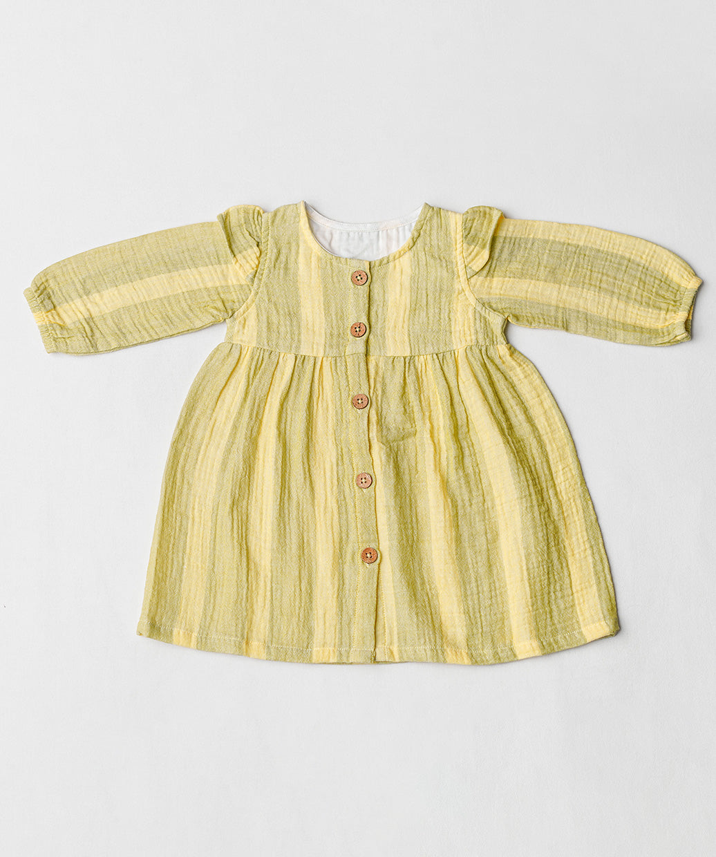 Y/D Muslin Crinkle Breezy Frock Full Sleeve - Bengal Stripe GY