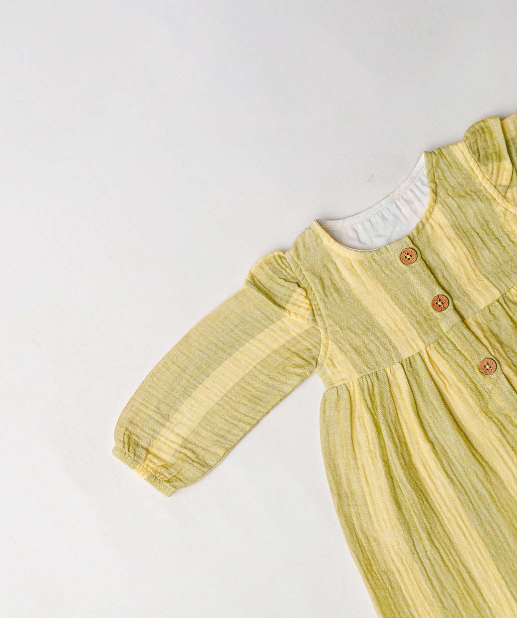 Y/D Muslin Crinkle Breezy Frock Full Sleeve - Bengal Stripe GY