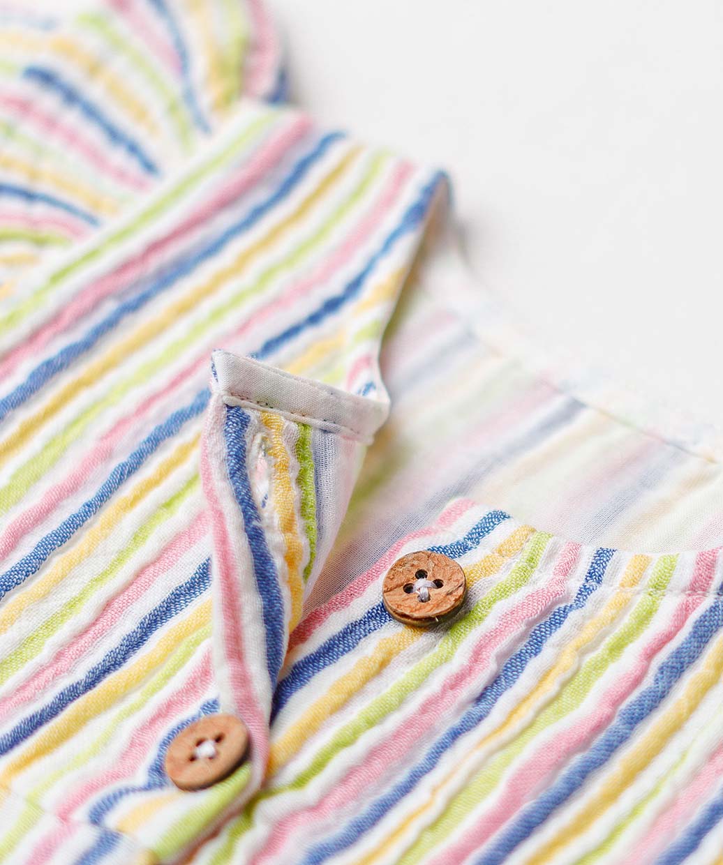 Y/D Muslin Crinkle Breezy Frock Full Sleeve - Candy Stripe