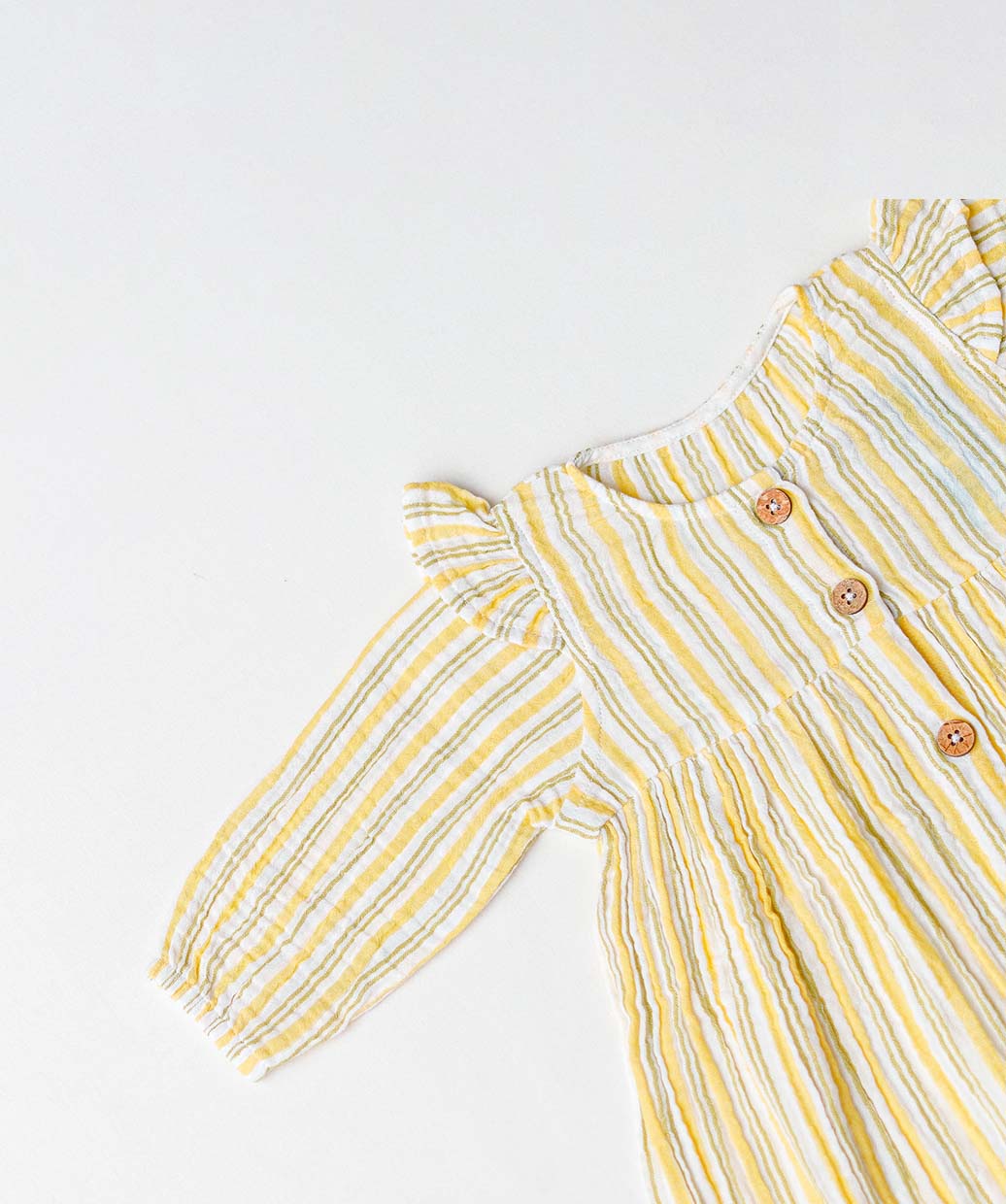 Y/D Muslin Crinkle Breezy Frock Full Sleeve - Pencil Stripe