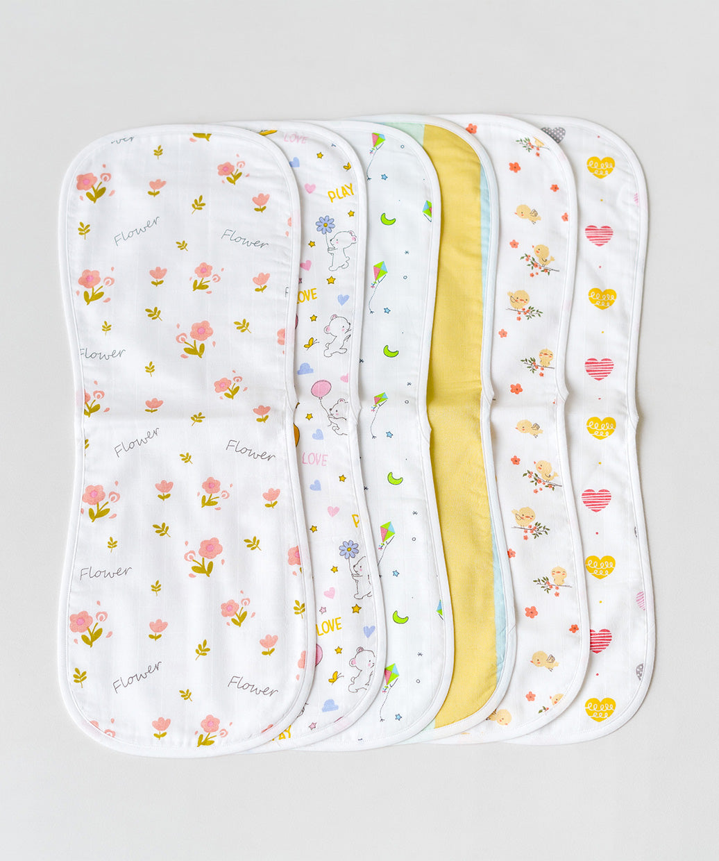 Muslin Burp Cloth (Three Layers) Assorted (Any 2 prints) 2 Pcs Pack Combo C
