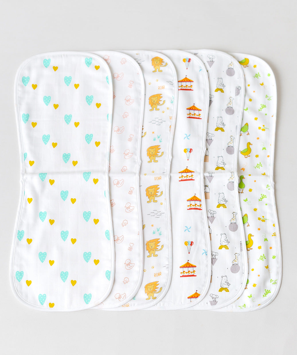 Muslin Burp Cloth (Three Layers) Assorted (Any 2 prints) 2 Pcs Pack Combo B