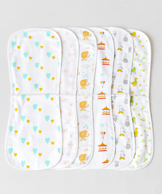 FIRSTIN Muslin Burp Cloth (Three Layers) Assorted (Any 3 prints) 3 Pcs Pack Combo B