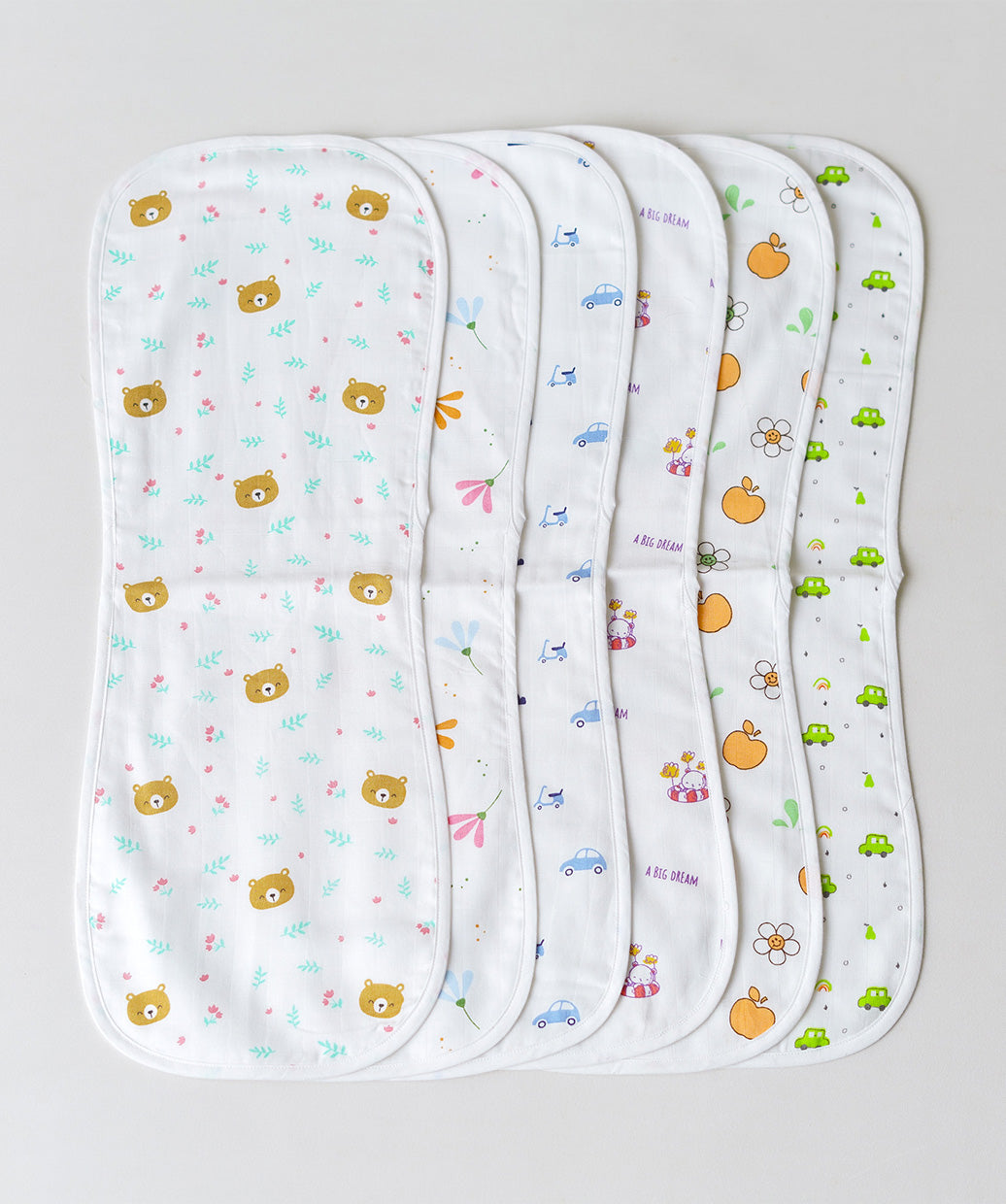 Muslin Burp Cloth (Three Layers) Assorted (Any 2 prints) 2 Pcs Pack Combo A