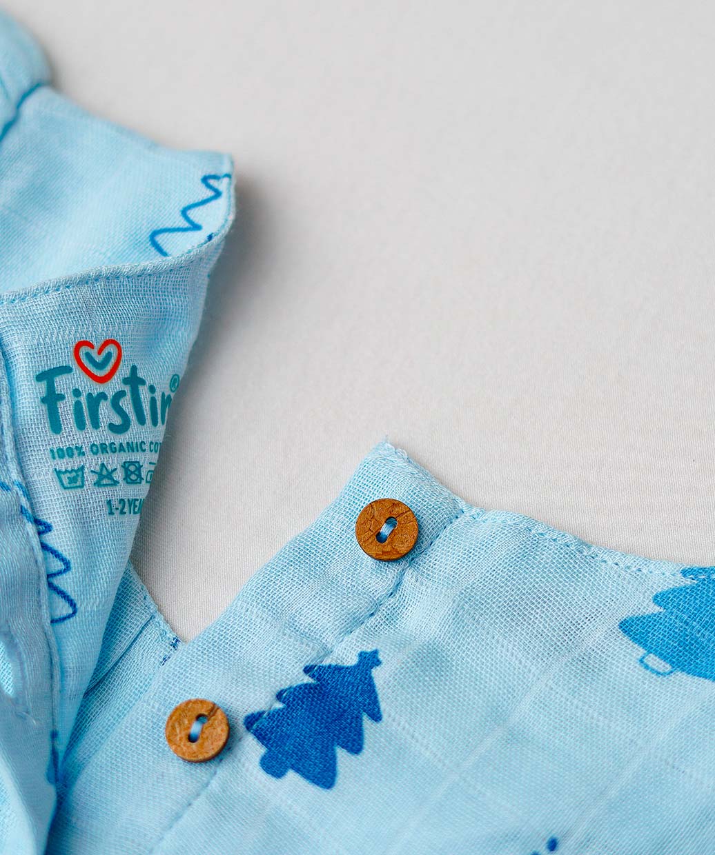 Muslin Cap Sleeve Frock - Blue Fir Tree