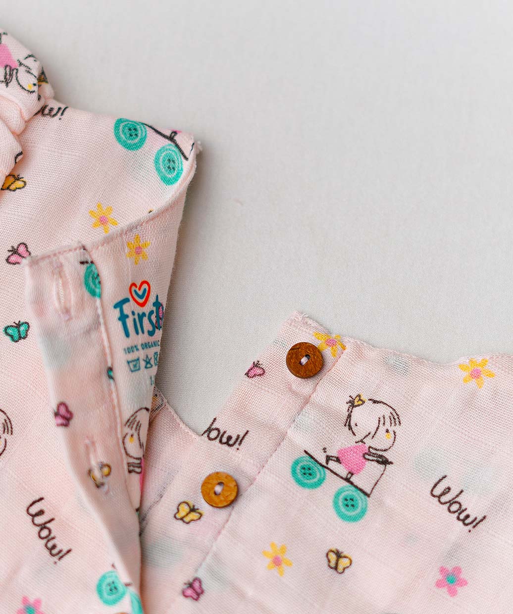 Muslin Cap Sleeve Frock - Salsa Rose Blushy