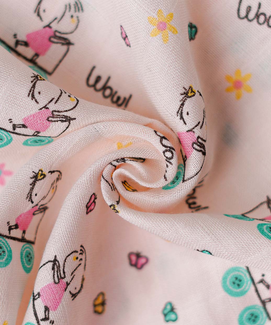 Muslin Cap Sleeve Frock - Salsa Rose Blushy