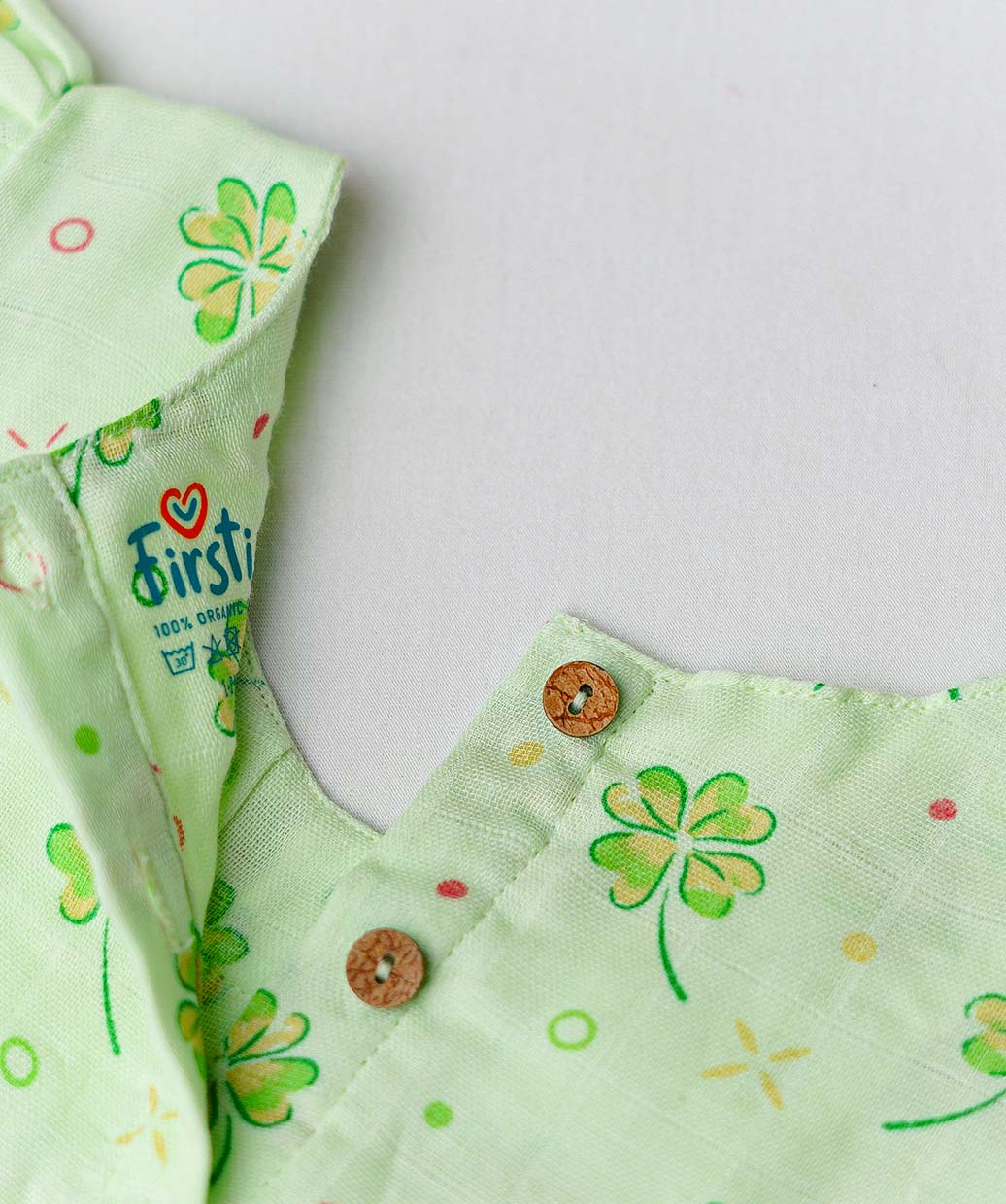 Muslin Cap Sleeve Frock - Fluo Green Buttercup