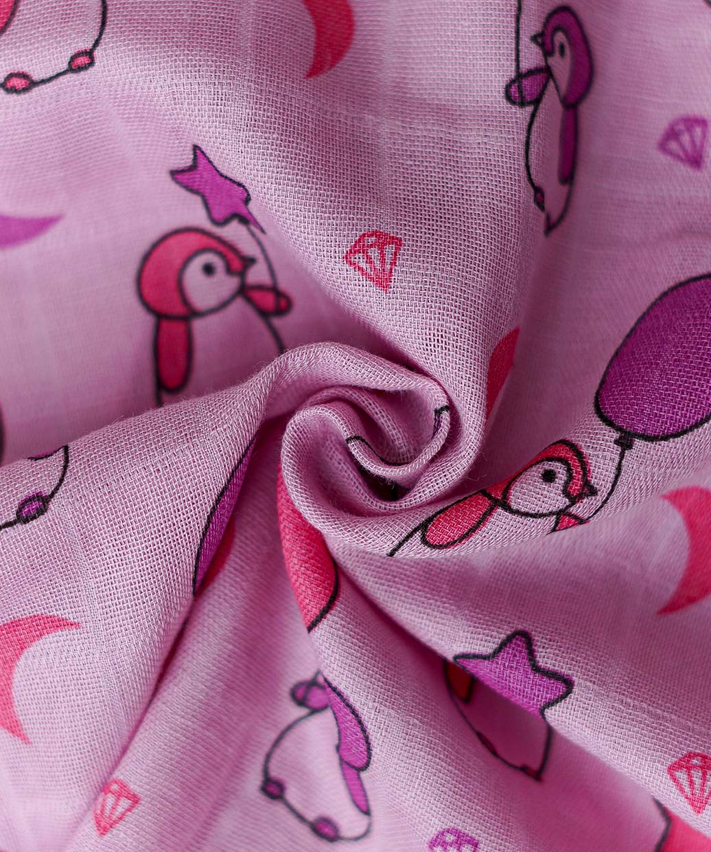 Muslin Cap Sleeve Frock - Fragrant Lilac Penguin