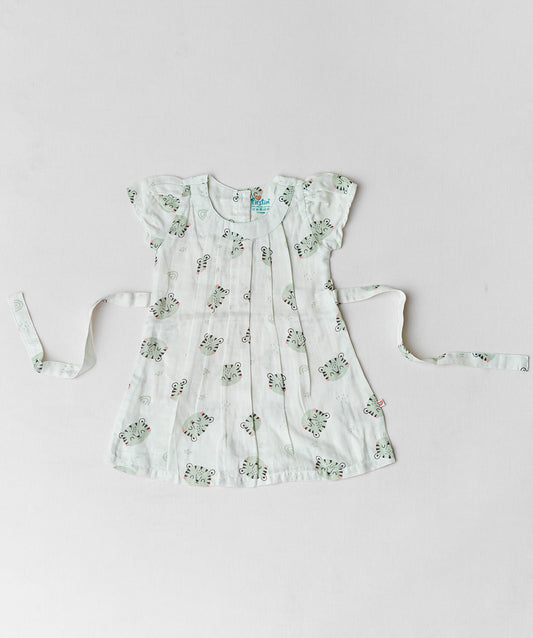 Muslin Cap Sleeve Frock - Frost Tiger Rainbow