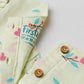 Muslin Cap Sleeve Frock - Lime Cream Anthurium