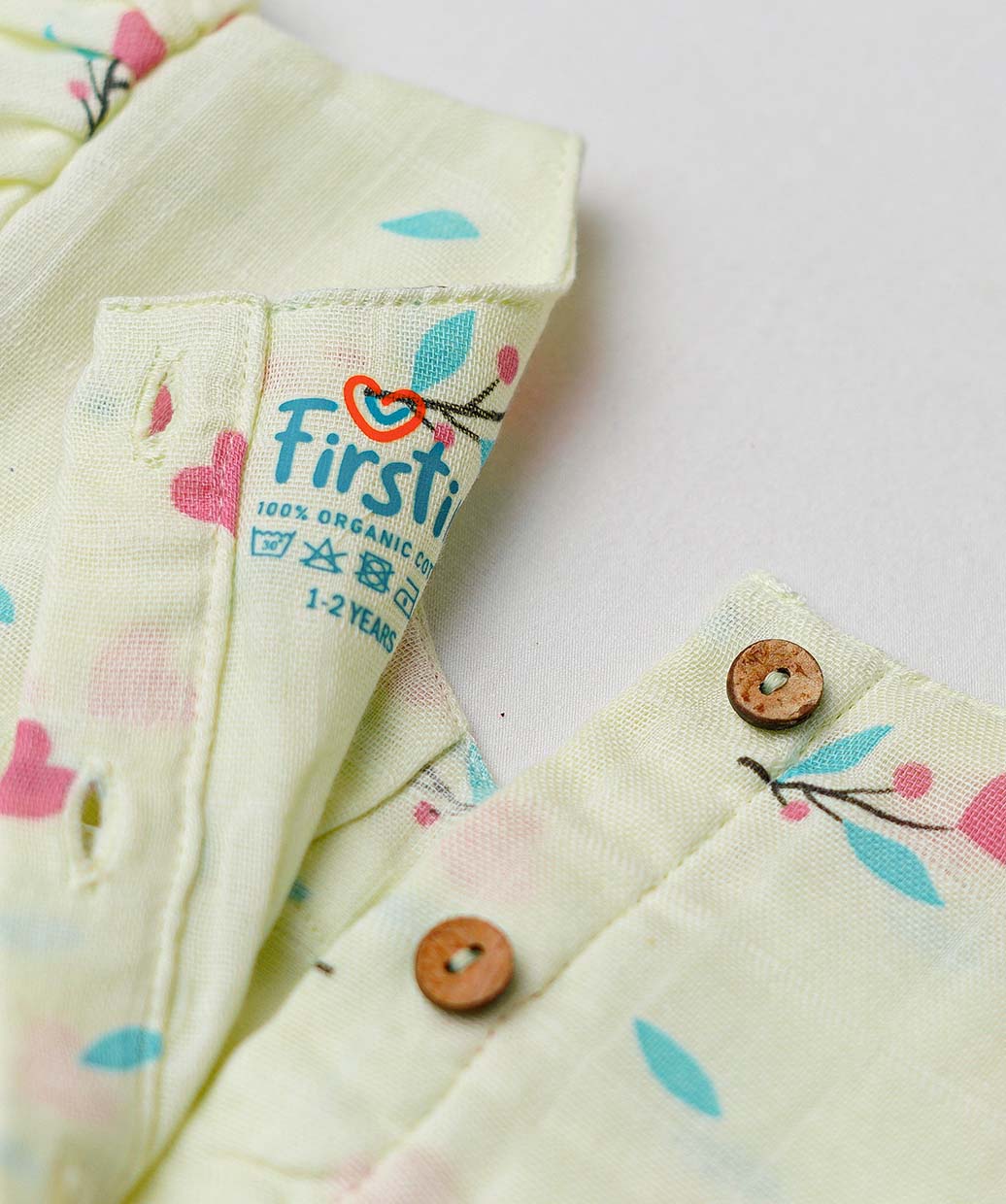 Muslin Cap Sleeve Frock - Lime Cream Anthurium
