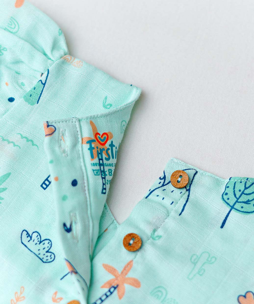 Muslin Cap Sleeve Frock - Mint Cliff