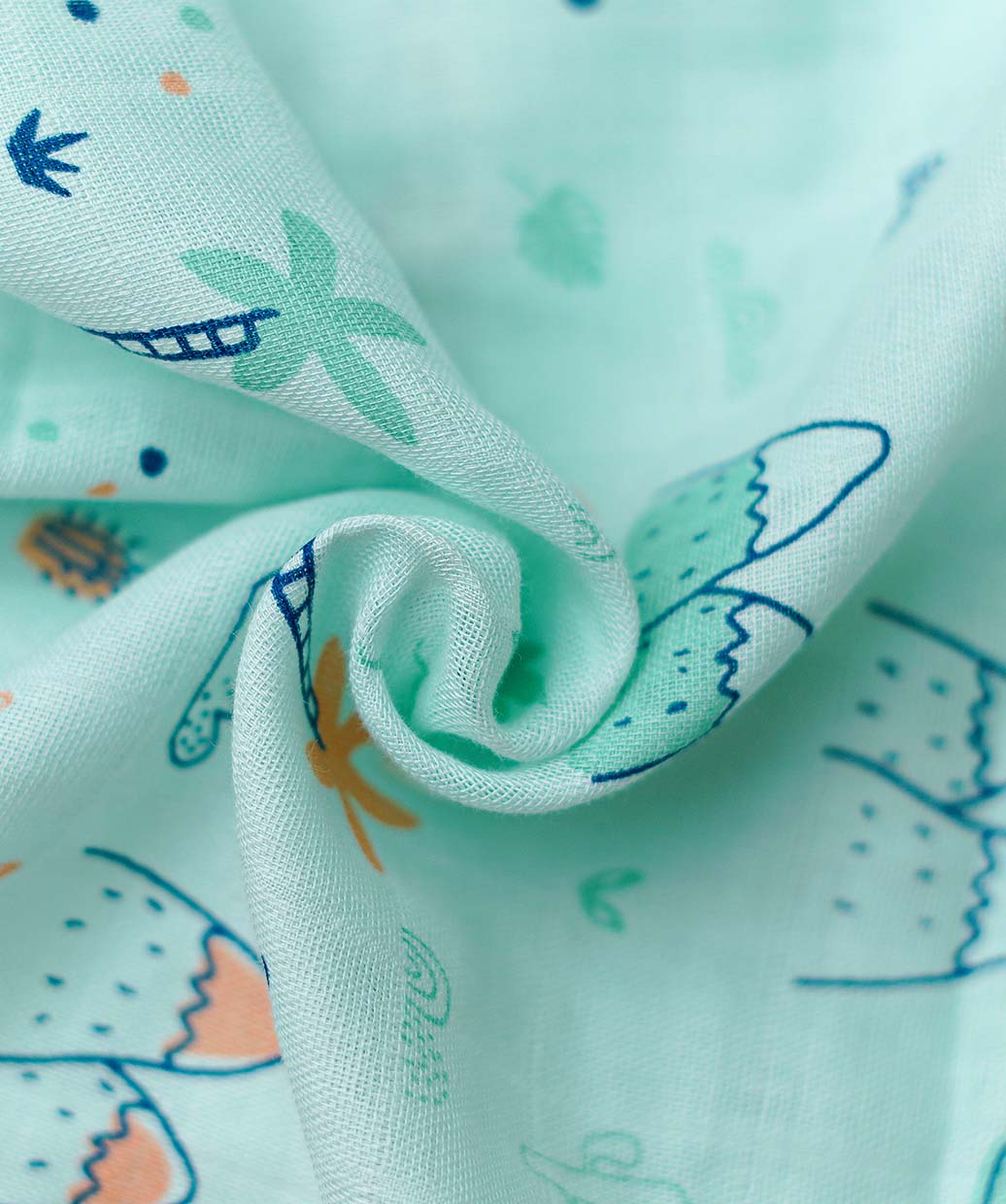 Muslin Cap Sleeve Frock - Mint Cliff