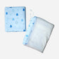 Blue Fir Tree Print Poplin Cradle / Thottil / Jhula With Matching Net