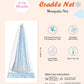 Blue Fir Tree Print Poplin Cradle / Thottil / Jhula With Matching Net