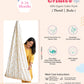 Blue Fir Tree Print Poplin Cradle / Thottil / Jhula With Matching Net