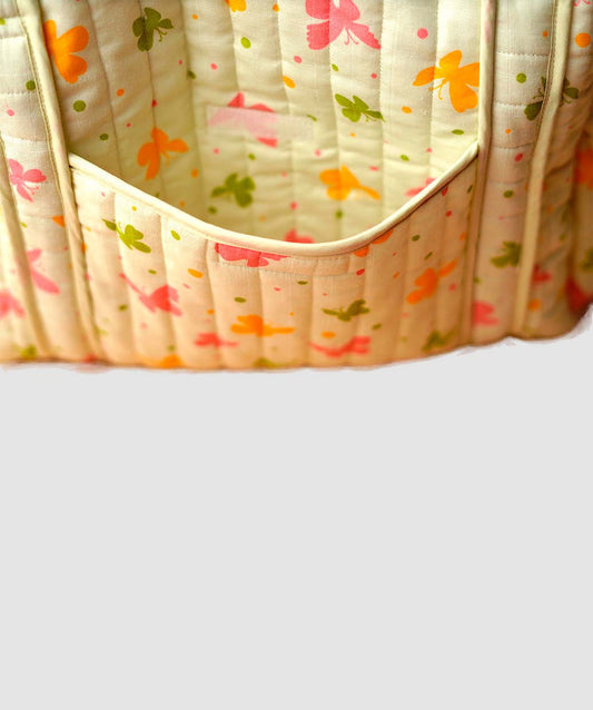 FIRSTIN Muslin Aloe Wash Butterfly Printed Diaper Bag 40X28X14CM