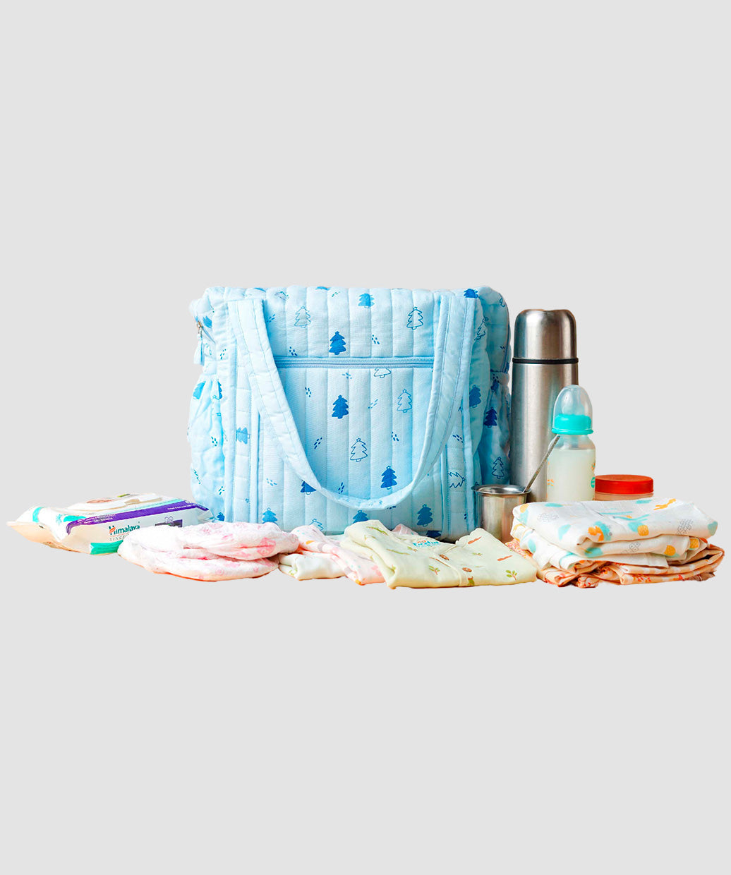 Muslin Diaper Bag - 40X28X14CM - Blue Fir Tree