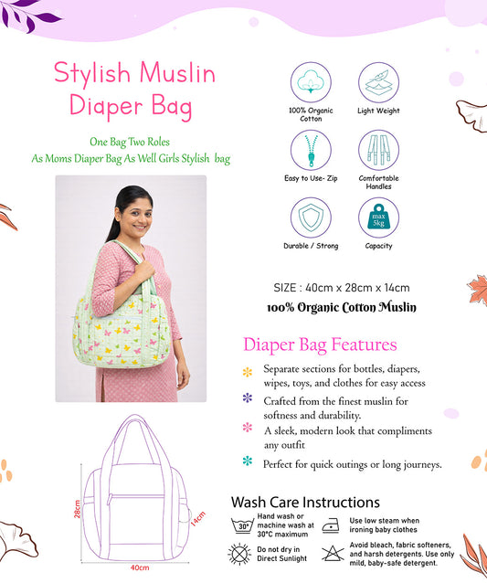 FIRSTIN Salsa Rose Daisy Cloud  Diaper Bag