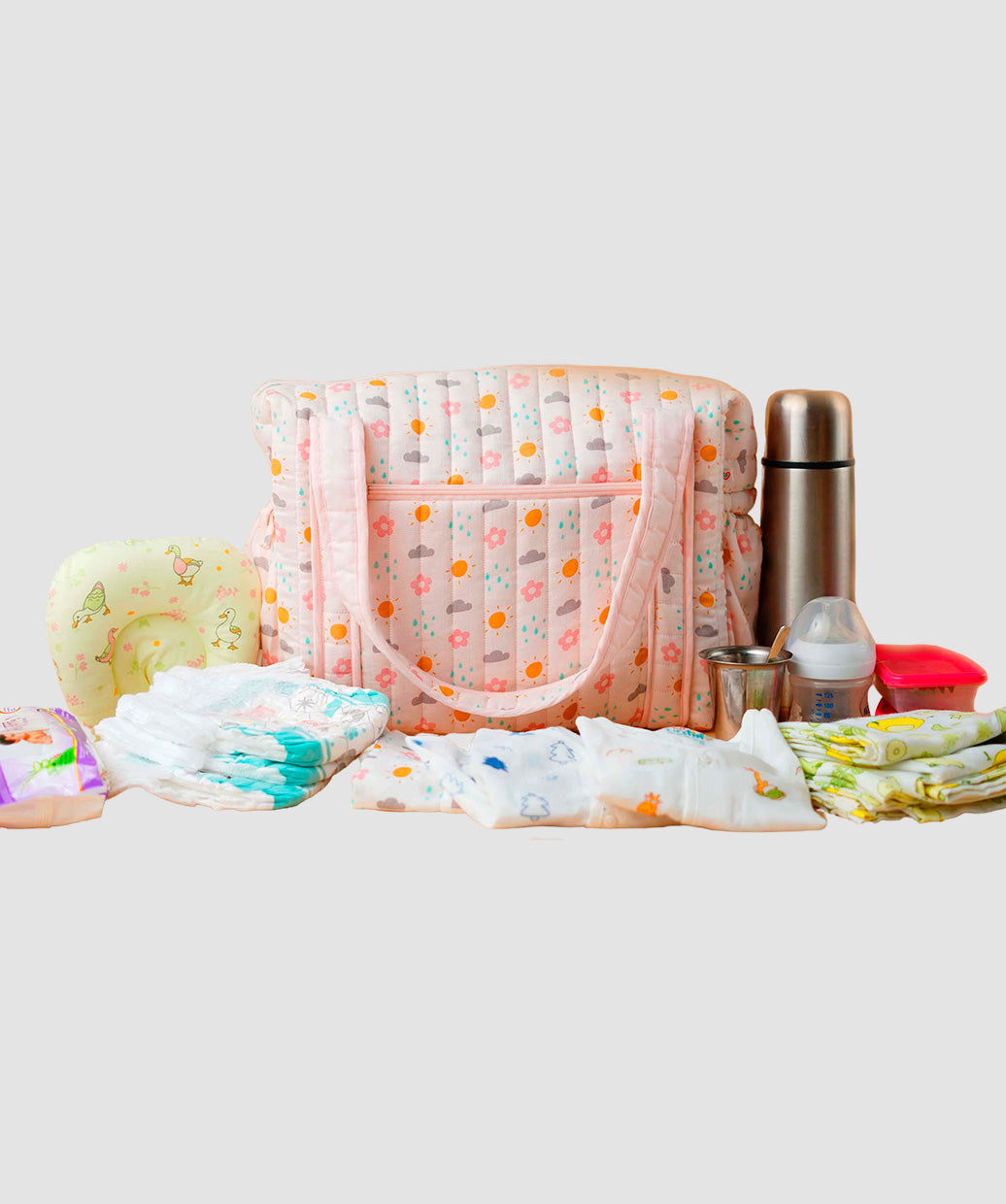 Salsa Rose Daisy Cloud Printed Diaper Bag 40X28X14CM