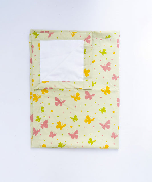 Poplin Cotton  Dohar (Premium Bed Protector) - Aloe Wash Butterfly