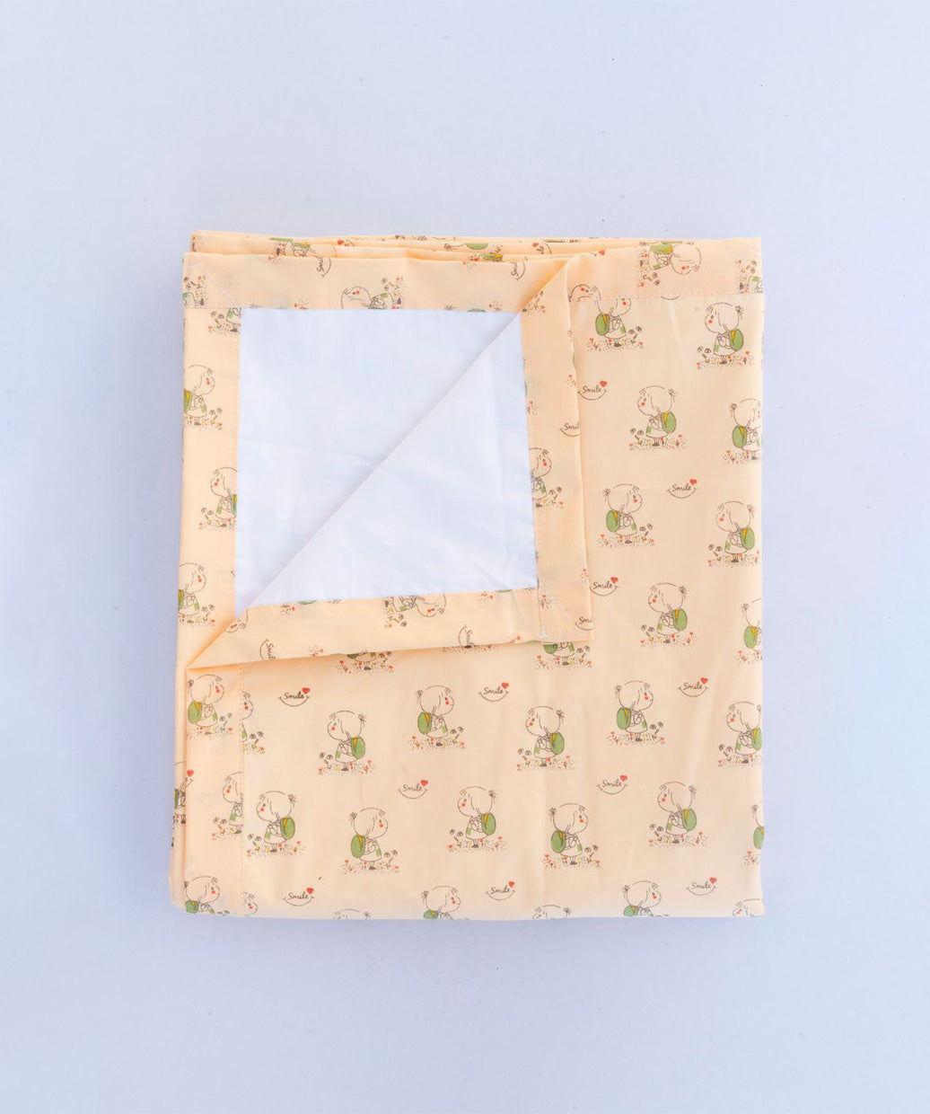 Poplin  Cotton  Dohar (Mattress Protector/Receiving Sheet) - Apricot Sherbet Backpack