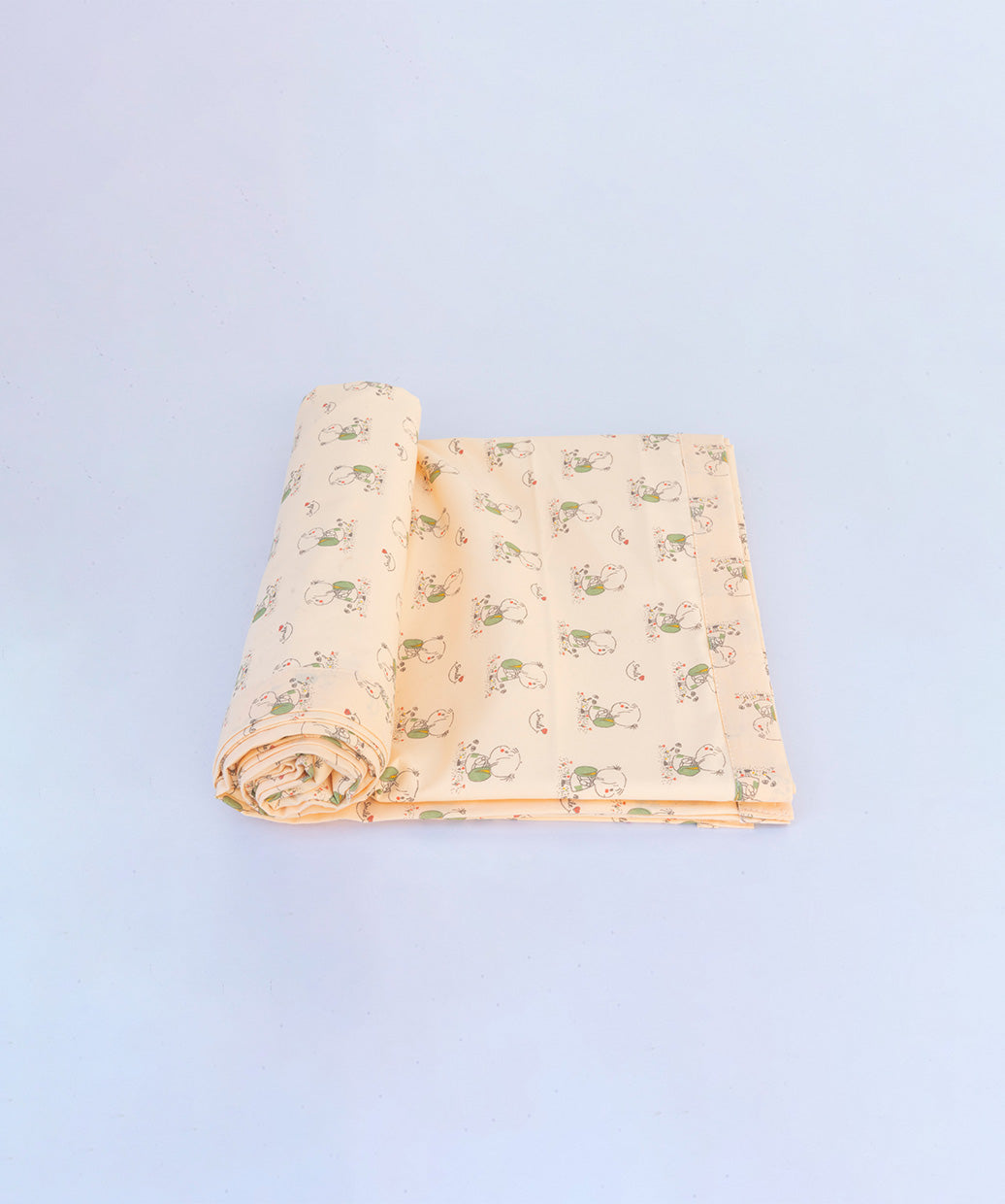 Poplin  Cotton  Dohar (Mattress Protector/Receiving Sheet) - Apricot Sherbet Backpack