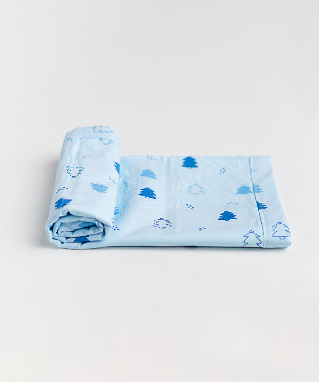 Poplin Cotton Dohar (Mattress Protector/Receiving Sheet) - Blue Fir Tree
