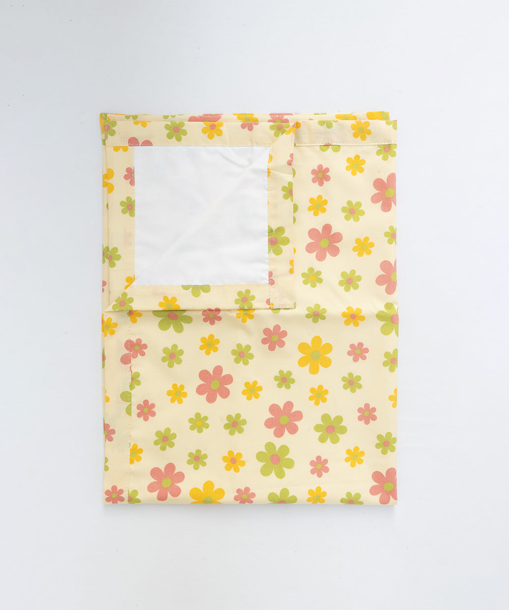 Poplin Cotton  Dohar (Mattress Protector/Receiving Sheet) - Vanilla Petals