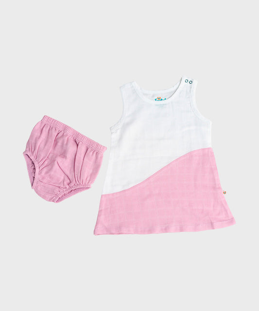 FIRSTIN Muslin Frock (Duo) Panty Combo - Fragrant Lilac