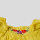 Muslin Seer Sucker Flutter Sleeve Frock - Dk Yellow