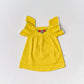 Muslin Seer Sucker Flutter Sleeve Frock - Dk Yellow