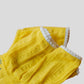 Muslin Seer Sucker Flutter Sleeve Frock - Dk Yellow