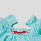 Muslin Seer Sucker Flutter Sleeve Frock - Mint