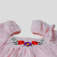 Muslin Seer Sucker Flutter Sleeve Frock - Lt Pink