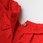 Muslin Bubble Crinkle Frock (Frill Bow) - Carmine