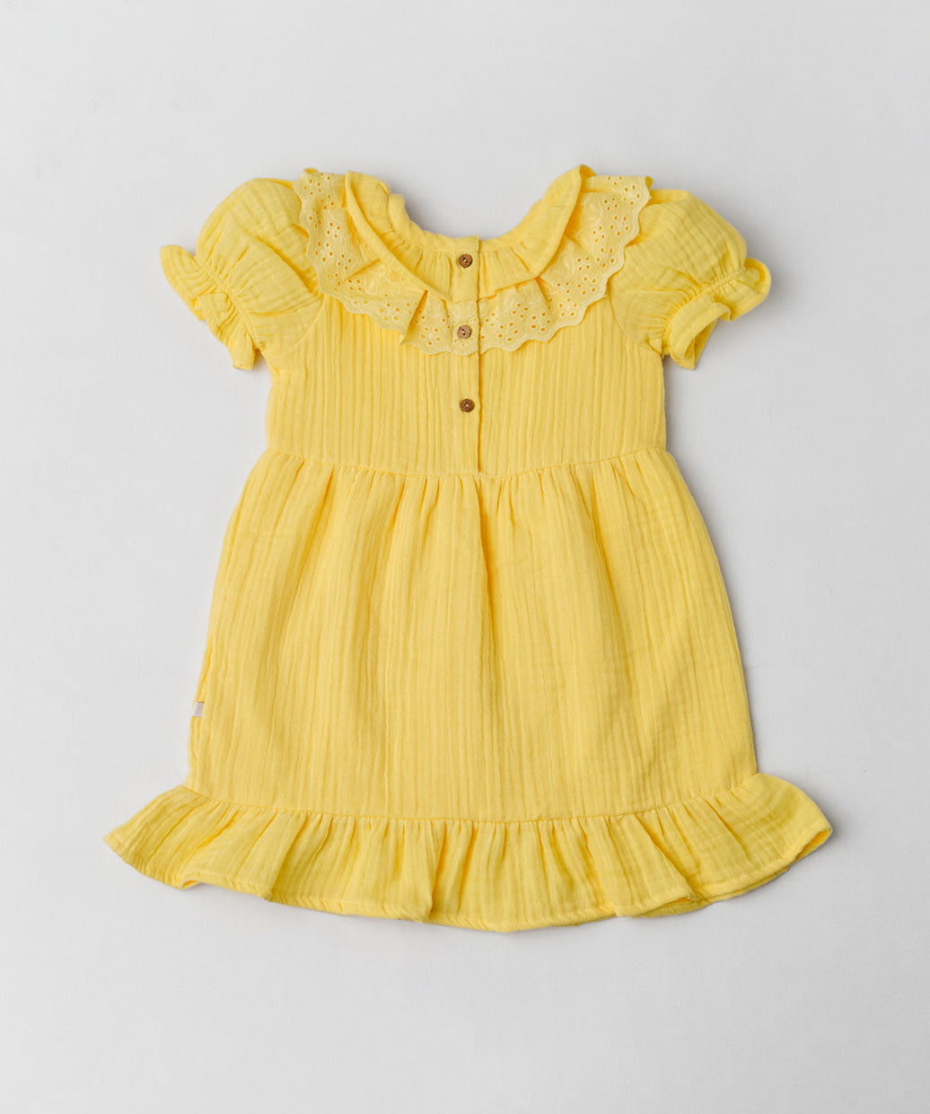 Muslin Bubble Crinkle Frock (Frill Bow) - Crayola
