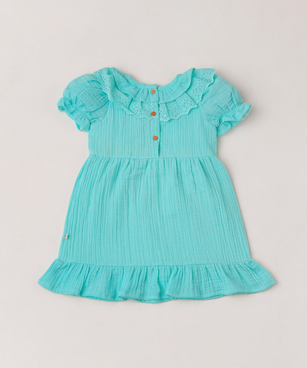 Muslin Bubble Crinkle Frock (Frill Bow) - Marine
