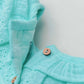 Muslin Bubble Crinkle Frock (Frill Bow) - Marine