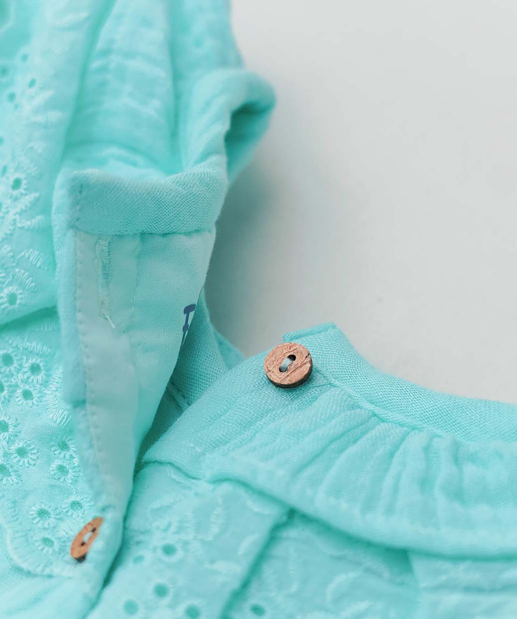 Muslin Bubble Crinkle Frock (Frill Bow) - Marine
