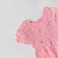 Muslin Bubble Crinkle Frock (Frill Bow) - Flamingo Pink